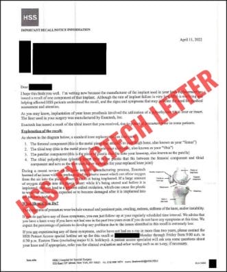 Exactech recall letter 