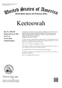 Mctlaw Completes Trademark Registration for the United Keetoowah Band of Cherokee Indians